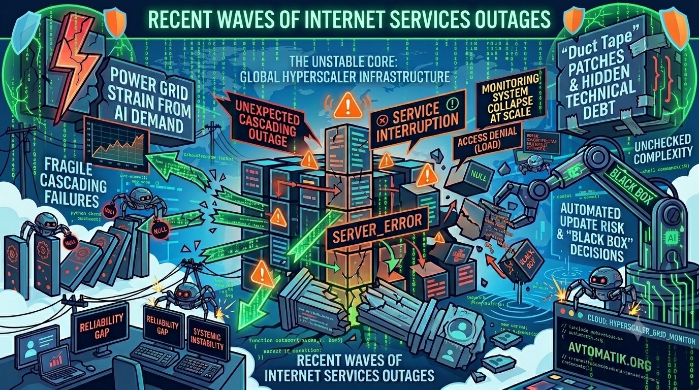 What hyperscalers are hiding from you? Tell about recent waves of internet services outages.